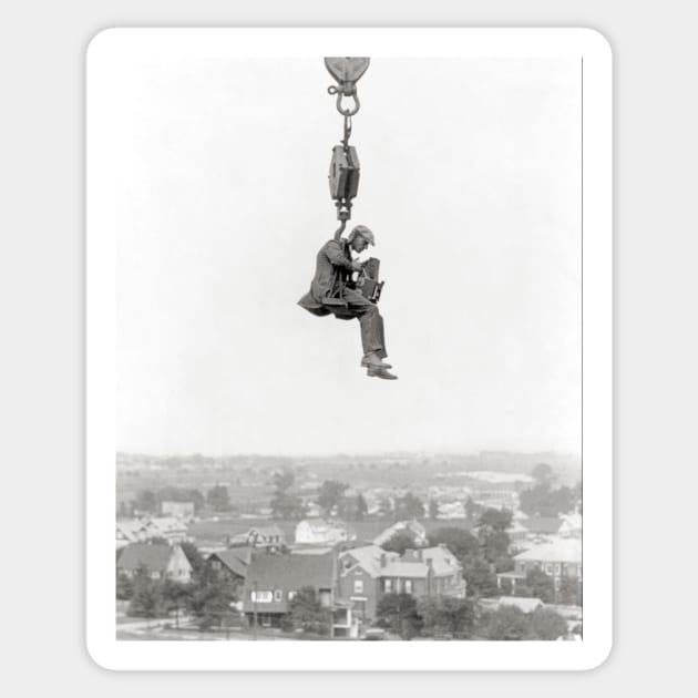 Aerial Photographer, 1925. Vintage Photo Sticker by historyphoto